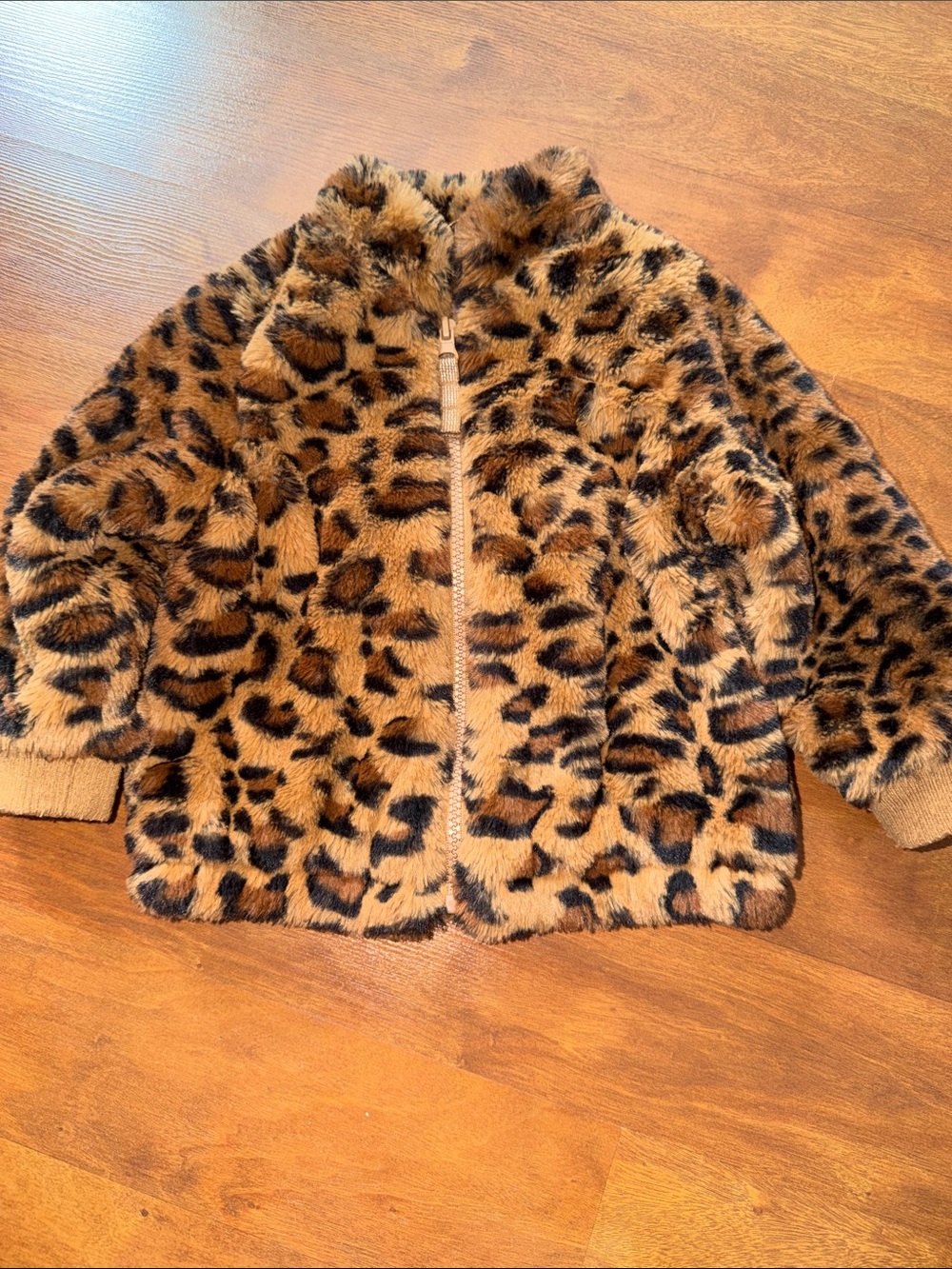 Cat & Jack Leopard Print Faux Fur Jacket - Brown & Black